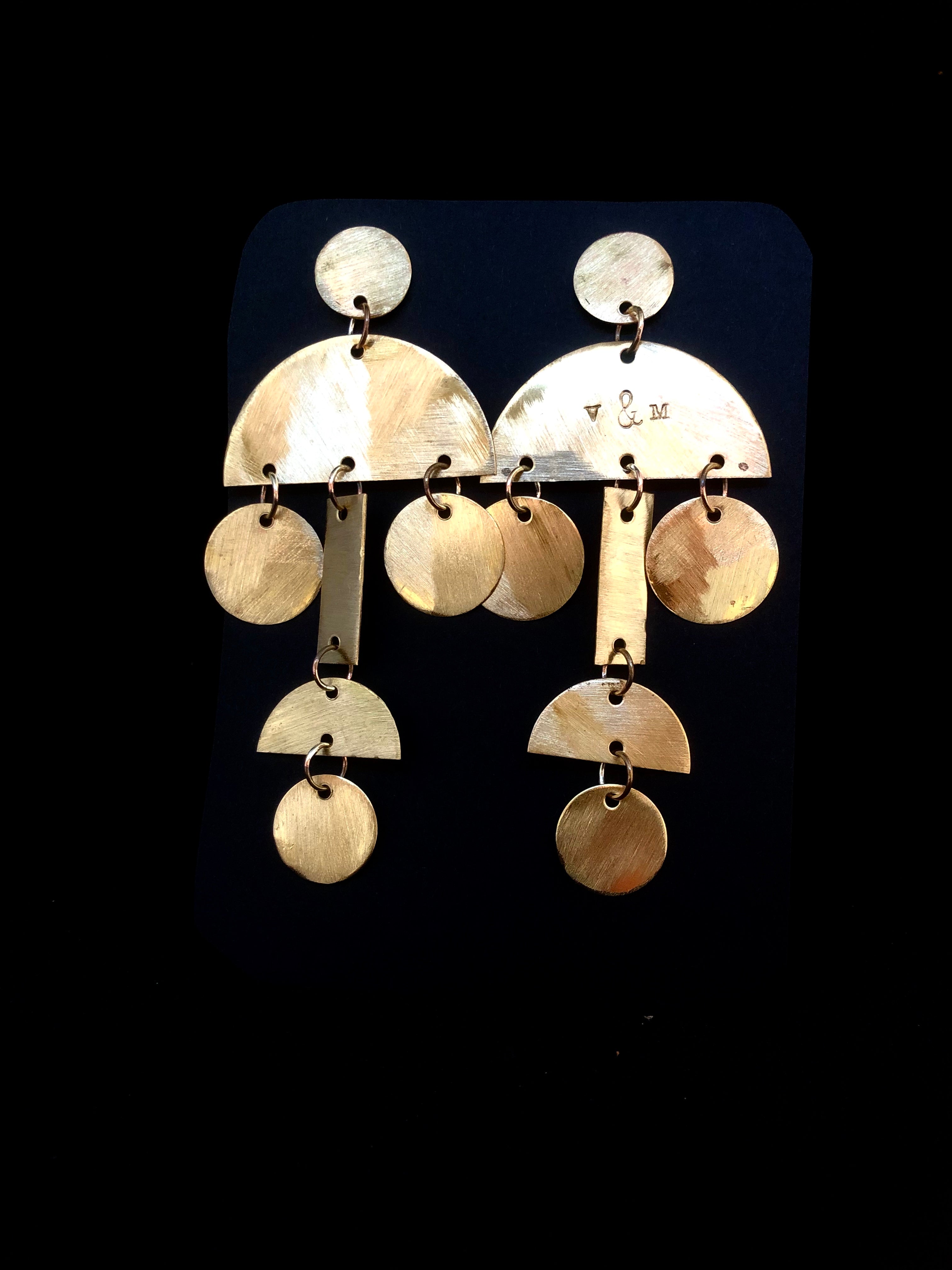 Brass Conetico feature earrings