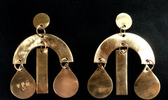 Conetico brass half moon earrings