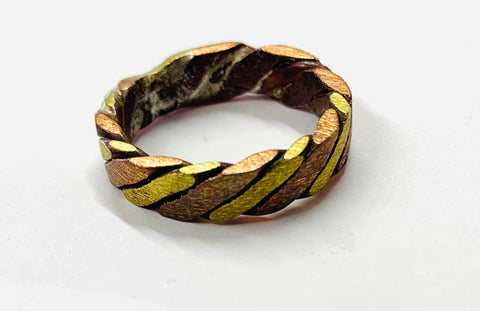 Copper and brass plait ring