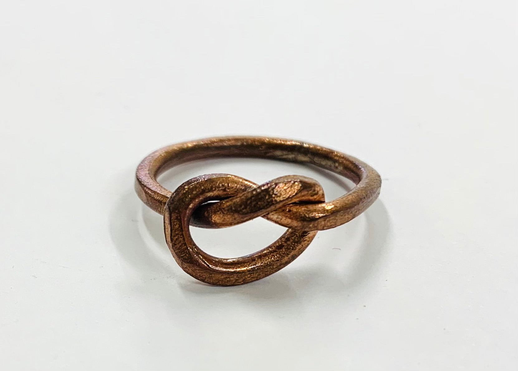 Pretzel copper knot ring