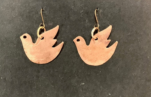 Dove copper earrings