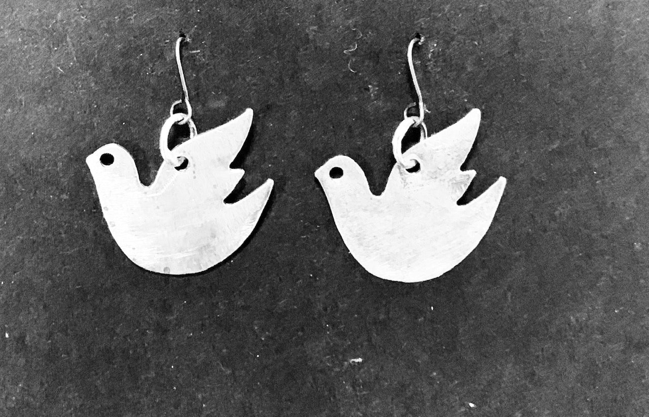 Dove silver earrings