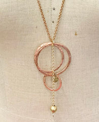Hoop and chain copper pendant