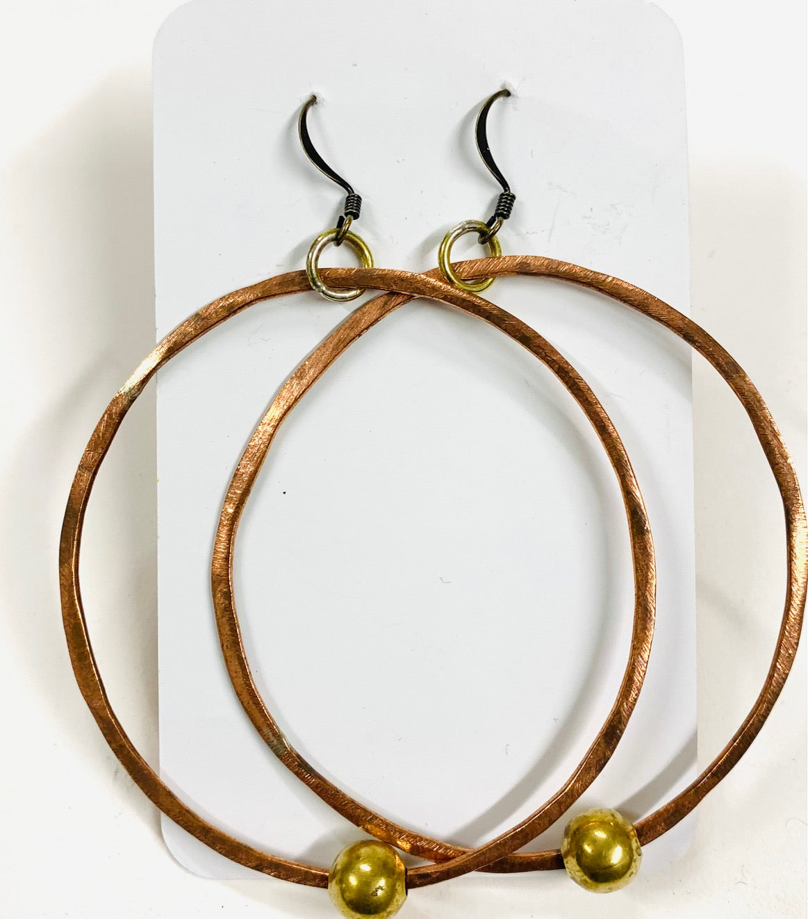 Large hoop and bead earrings