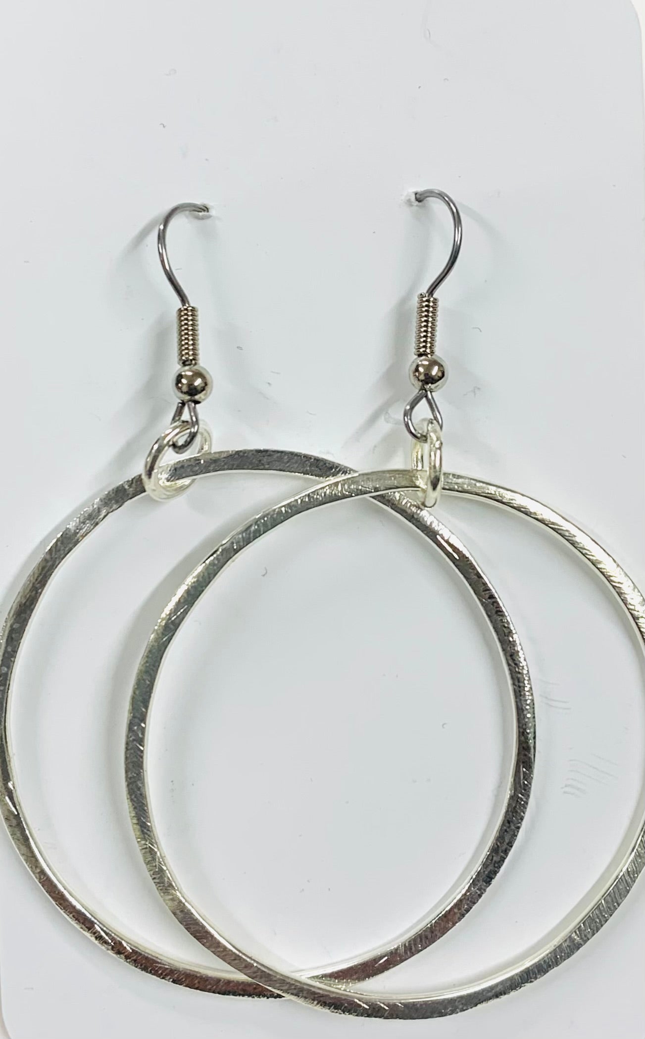 Large hoop silver earrings