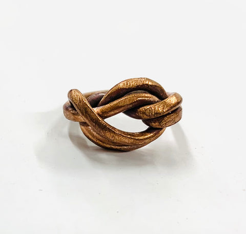 Intricate medium copper knot ring
