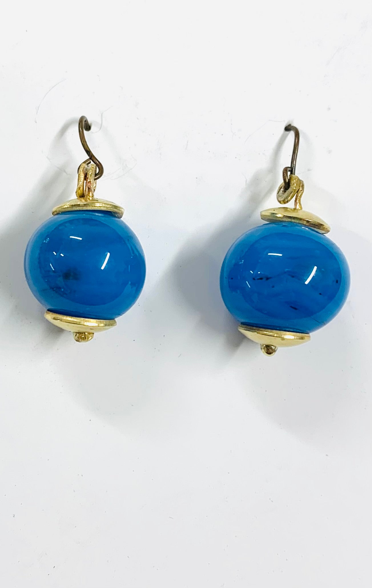 Murano glass drop earrings blue