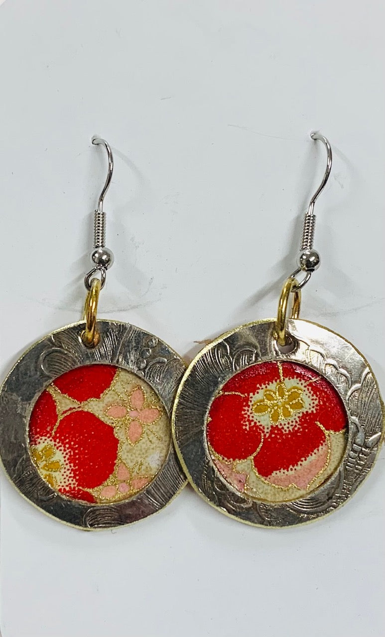 Silver Red Pop earrings