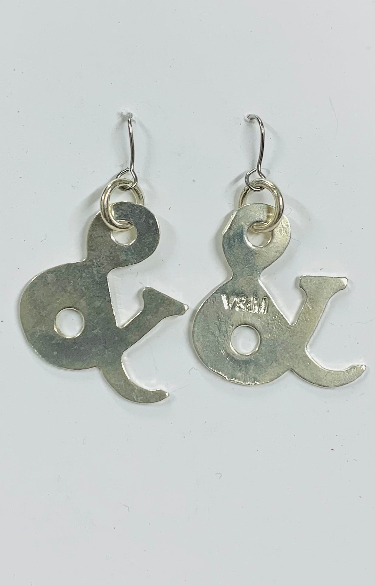Ampersand silver earrings