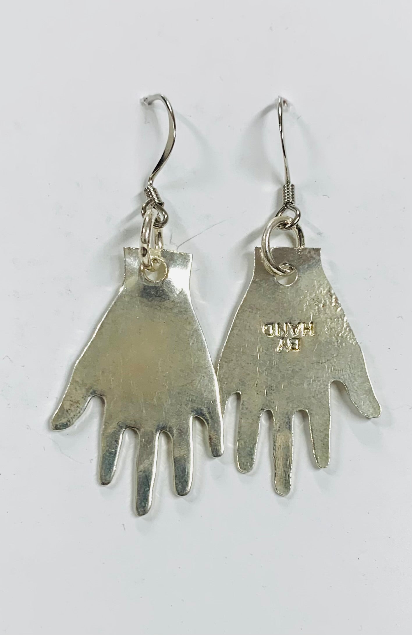 Silver hand earrings small