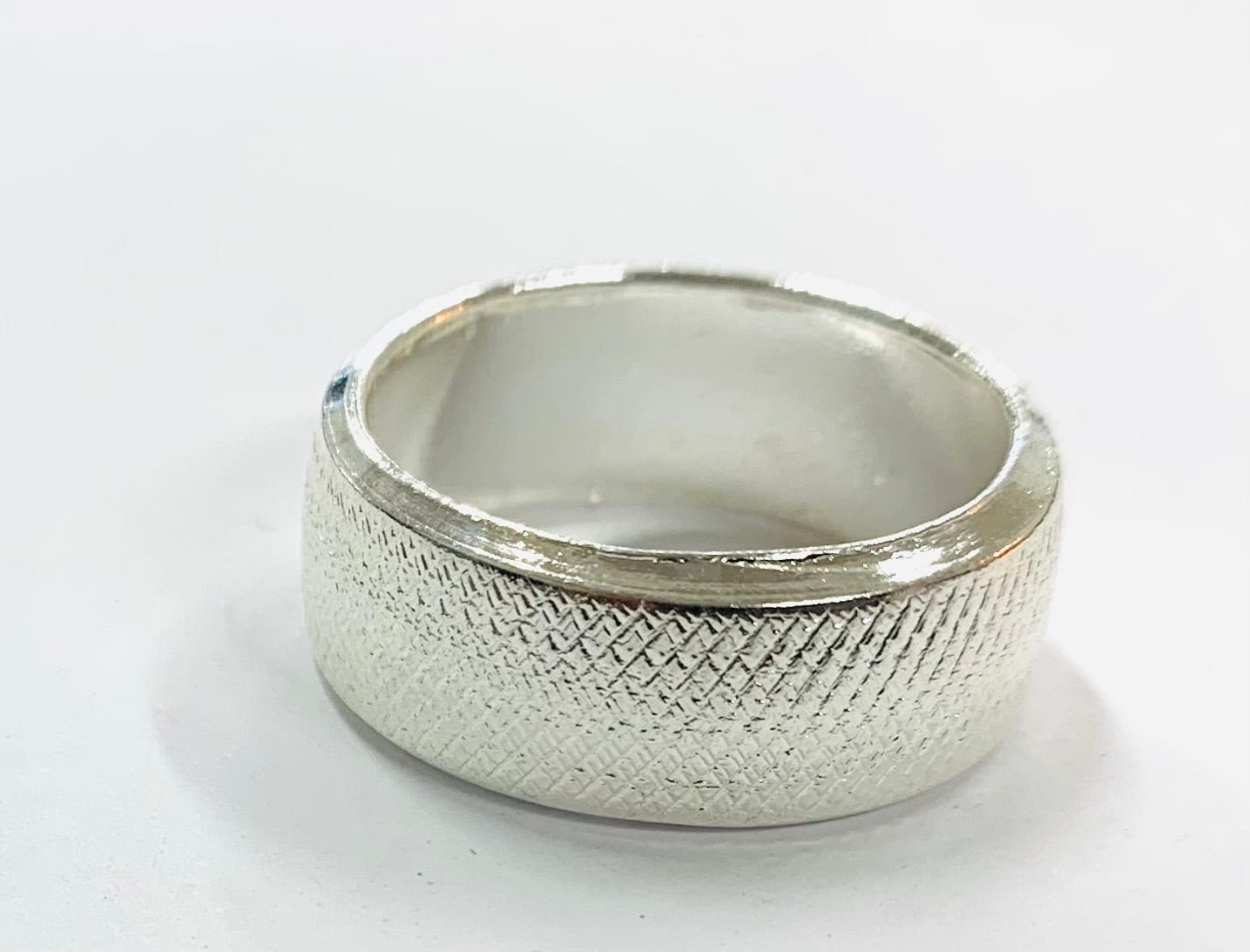 Silver textured ring