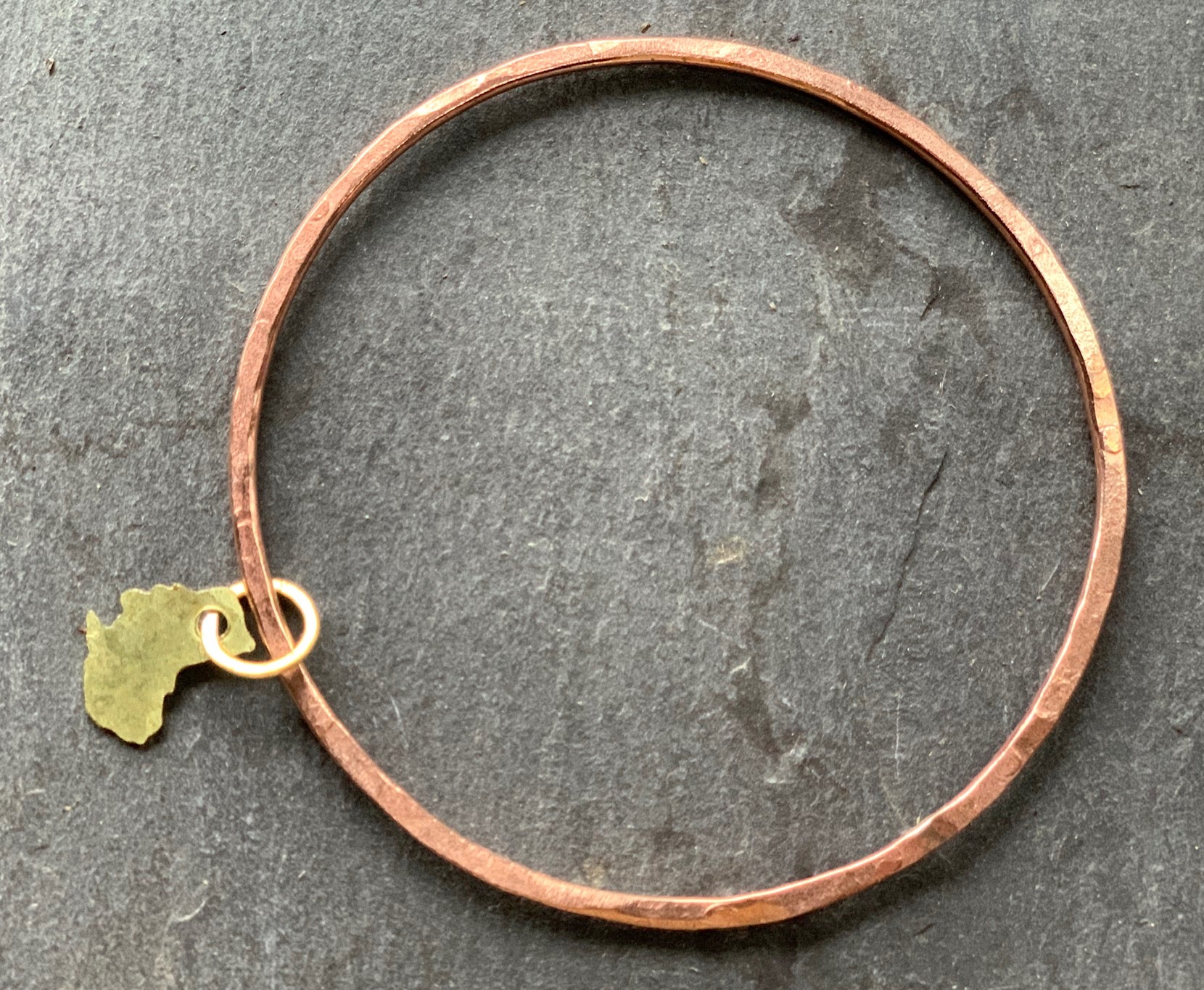 Thin copper bangle with brass Australia