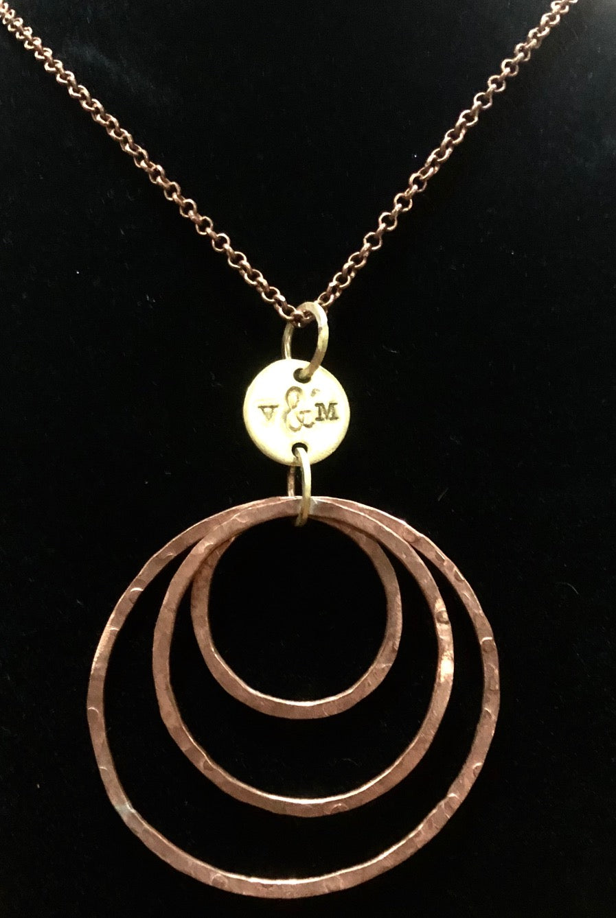 Triple Hoop copper pendant