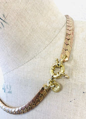 Wide snake chain brass