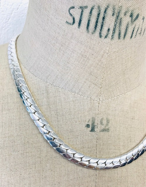 Wide snake chain silver