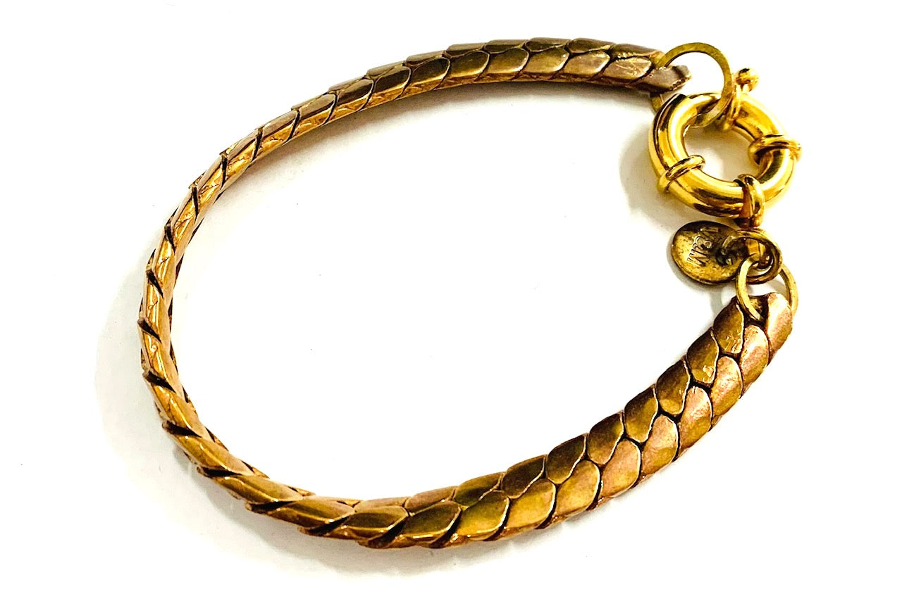 Wide snake chain brass bracelet